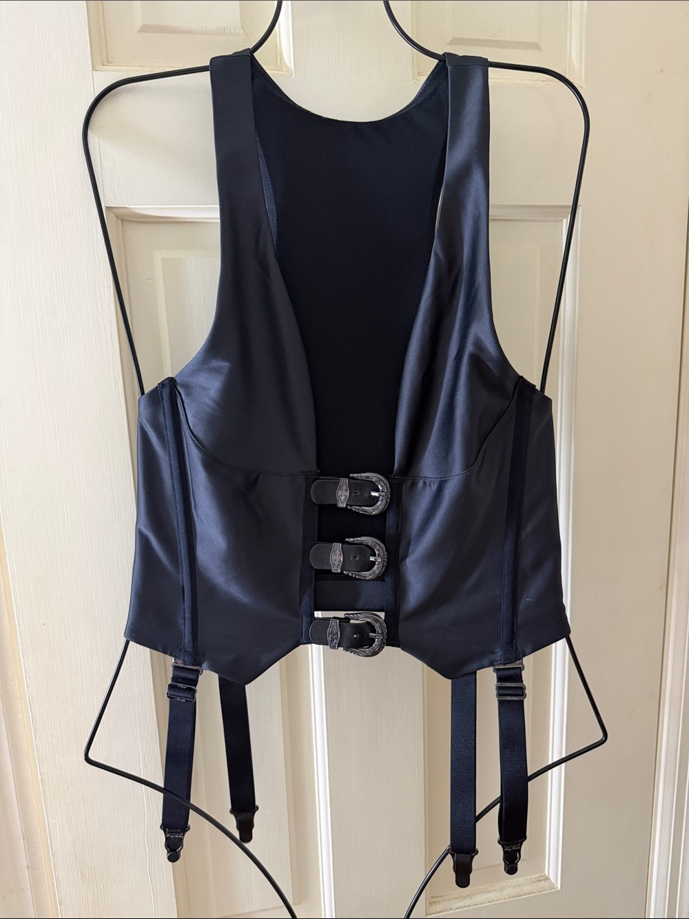 Honey Birdette Max Gilet Corset Vest with Garter Straps and Buckle Accents